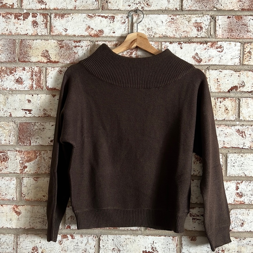 Brown off the shoulder sweater